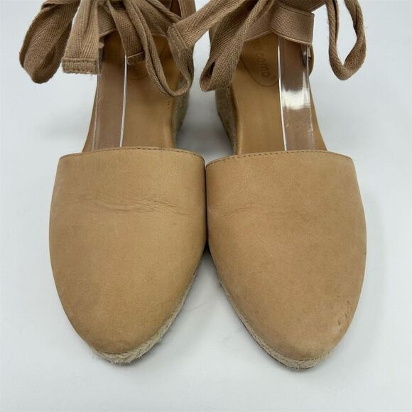 Corso Como Women's Lace Up Tan Brown Leather Espadrille Wedge Sandals Size 7.5 - Picture 5 of 16